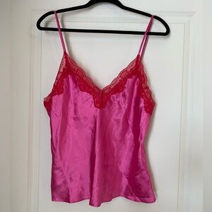 Linea Donatella Hot Pink and Red Satin Camisole